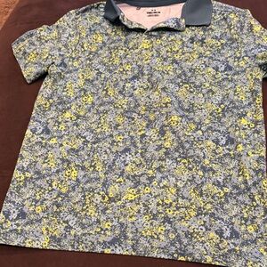 Under Armour boys youth medium golf Polo - Gray and Yellow and Green